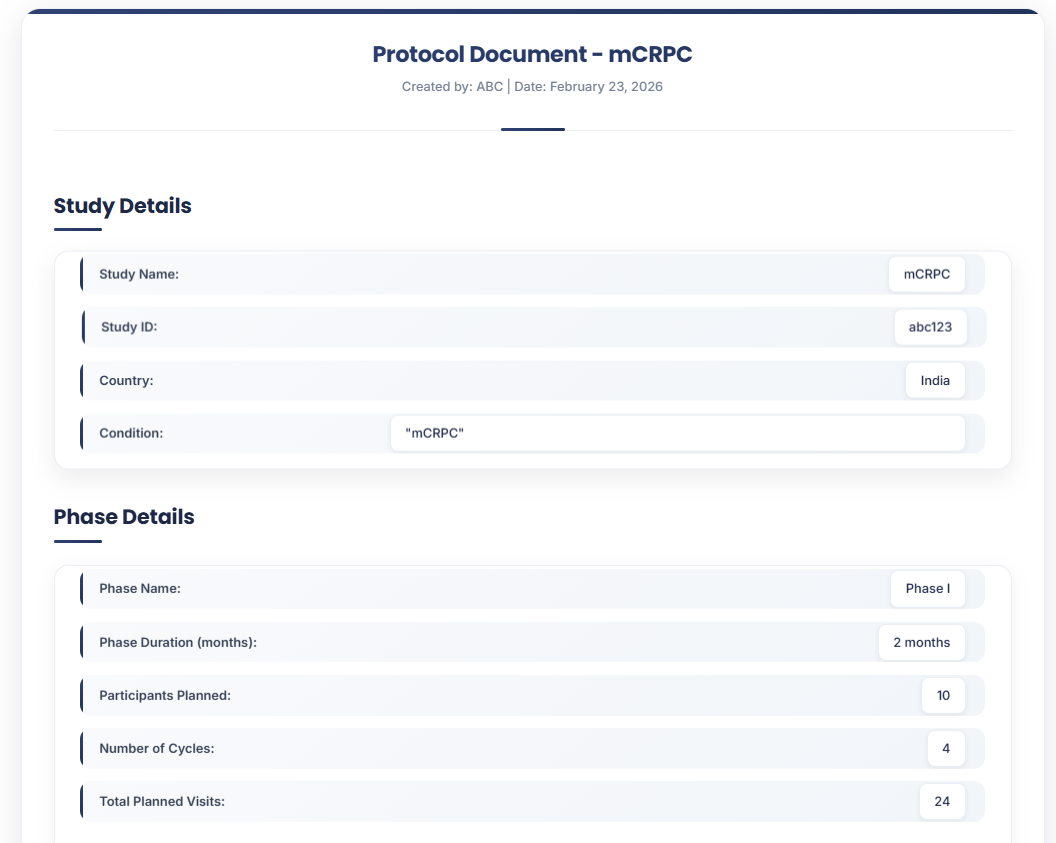 Protocol Detail Page