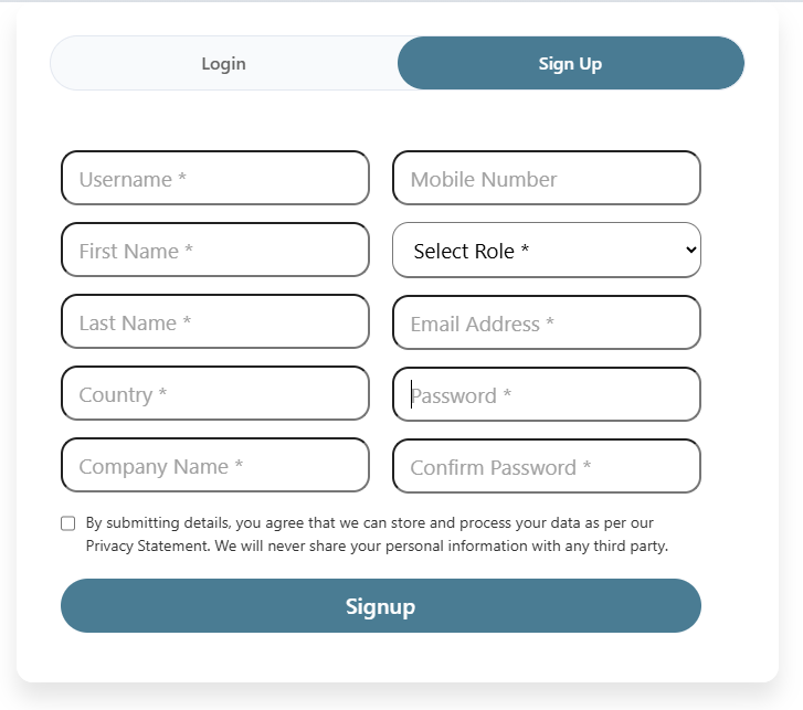 Sponsor Signup & OTP Screen