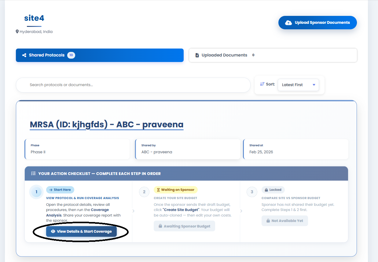 View details & Start Coverage Analysis
